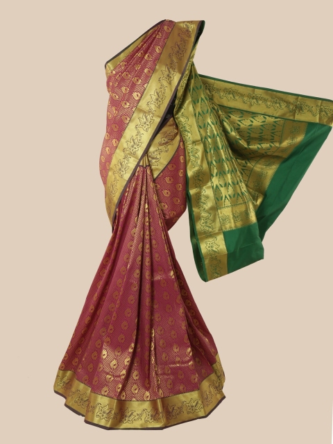

Pothys Magenta & Green Woven Design Zari Pure Silk Saree