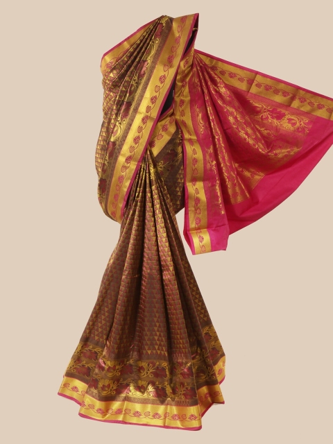 

Pothys Brown Woven Design Pure Silk Saree