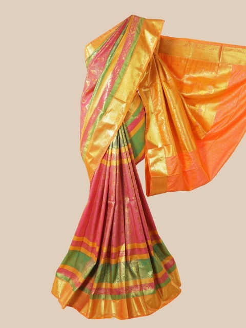 

Pothys Pink & Orange Woven Design Zari Pure Silk Saree