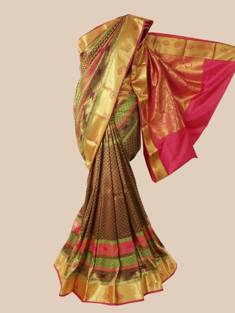 

Pothys Maroon & Gold Woven Design Zari Pure Silk Saree