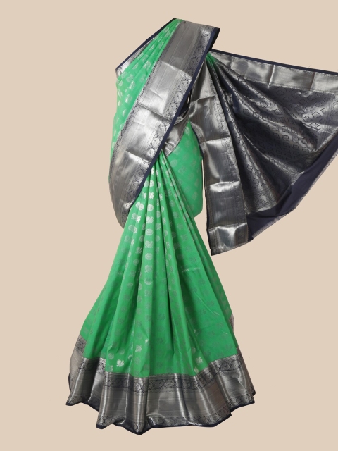 

Pothys Green & Navy Blue Woven Design Zari Pure Silk Saree