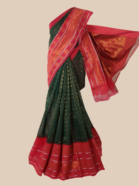 

Pothys Green & Gold Woven Design Silk Cotton Saree