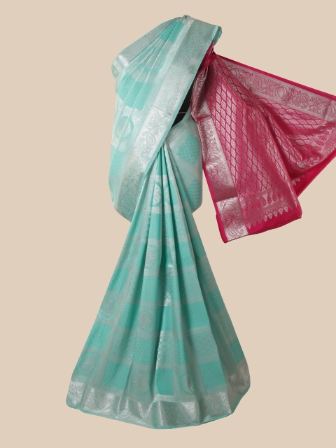 

Pothys Blue & Pink Woven Design Zari Pure Silk Saree