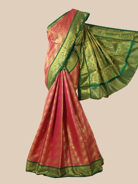 

Pothys Pink & Gold Woven Design Pure Silk Saree