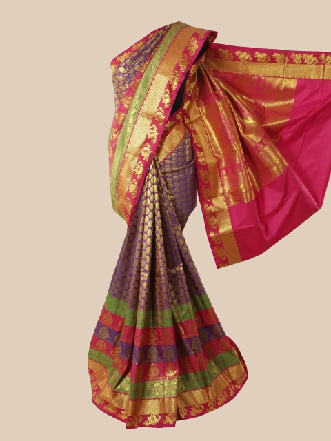 

Pothys Purple & Pink Woven Design Zari Pure Silk Saree