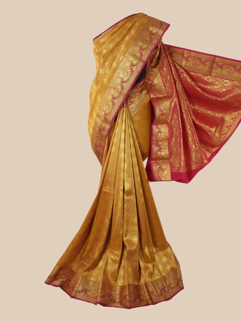 

Pothys Mustard Yellow Woven Design Pure Silk Saree