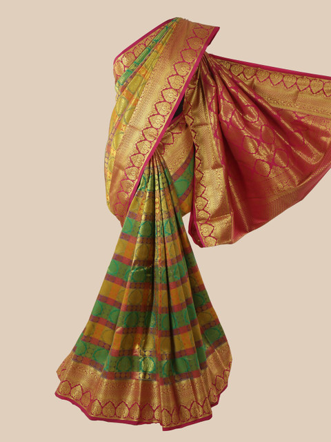 

Pothys Multicoloured Woven Design Pure Silk Saree, Multi