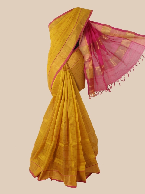 

Pothys Yellow Woven Design Silk Cotton Saree