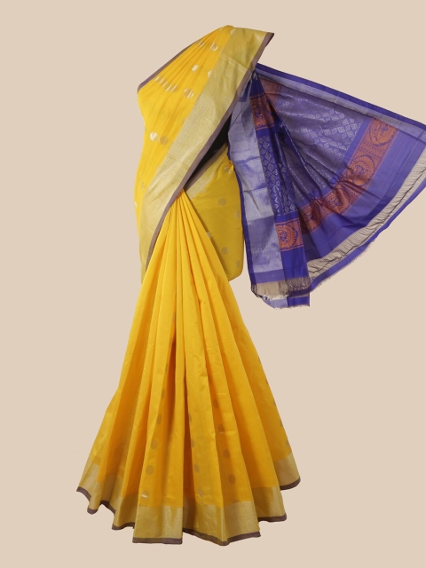 

Pothys Yellow Woven Design Silk Cotton Saree