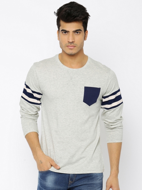 

Moda Rapido Men Grey Melange Solid T-Shirt, Na