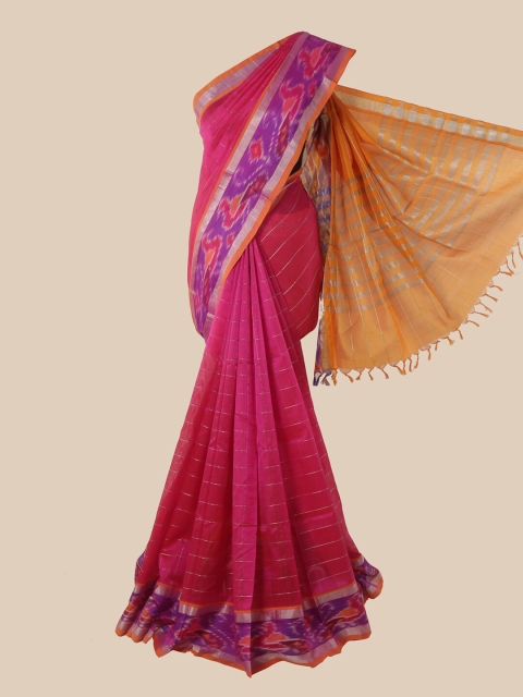 

Pothys Pink Woven Design Silk Cotton Saree