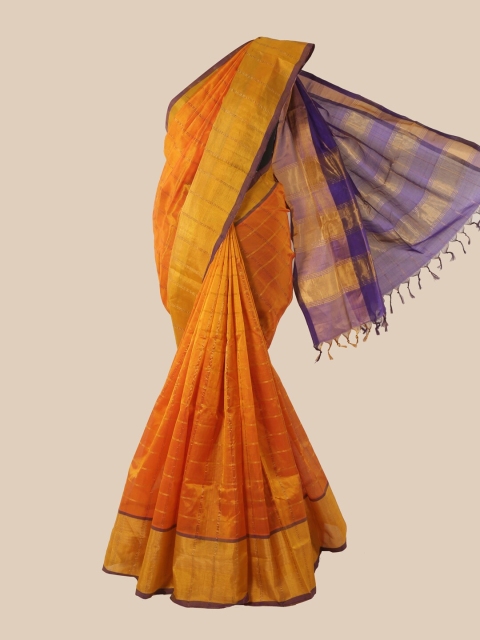 

Pothys Orange Woven Design Silk Cotton Saree
