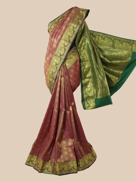 

Pothys Purple & Green Woven Design Pure Silk Saree