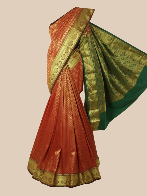 

Pothys Red & Green Woven Design Pure Silk Saree