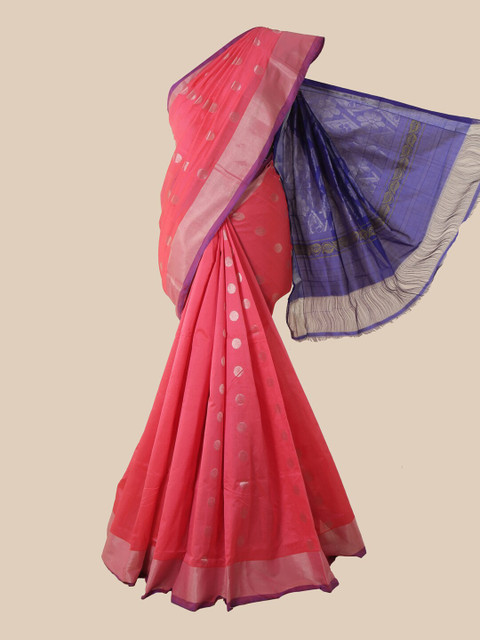 

Pothys Pink Woven Design Silk Cotton Saree