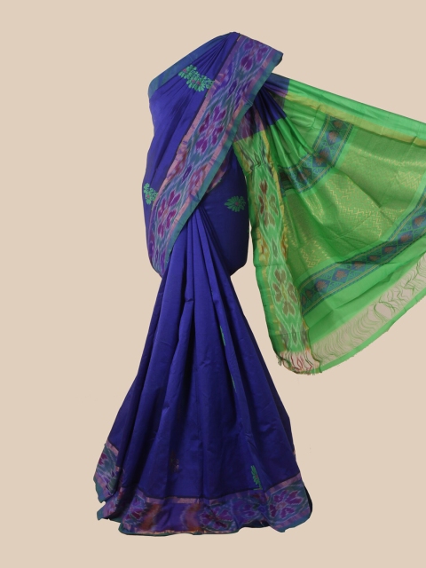

Pothys Blue Woven Design Silk Cotton Saree