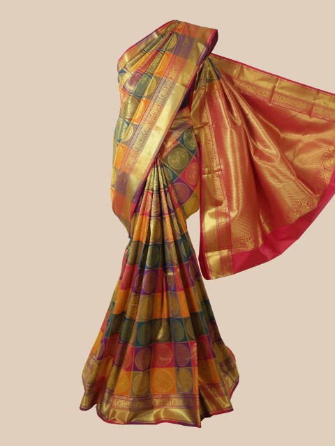 

Pothys Multicoloured Woven Design Pure Silk Saree, Multi