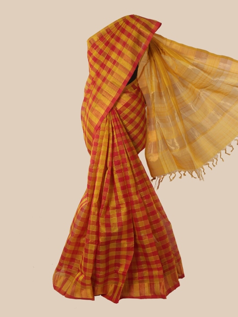 

Pothys Multicoloured Checked Silk Cotton Saree, Multi