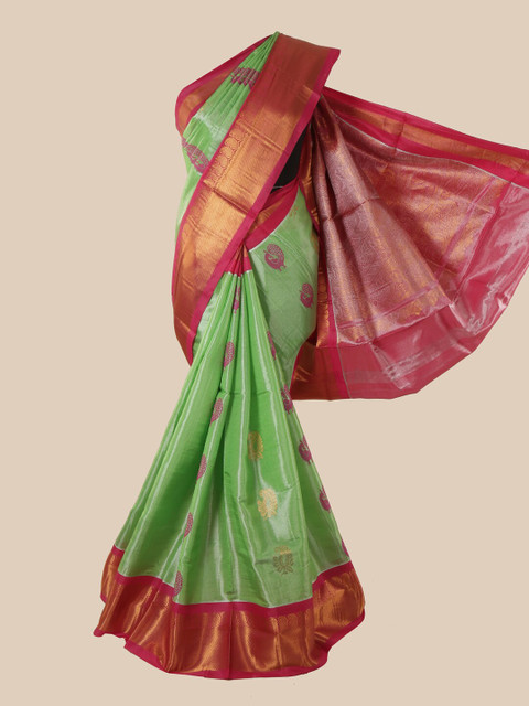 

Pothys Green & Red Woven Design Zari Silk Cotton Saree