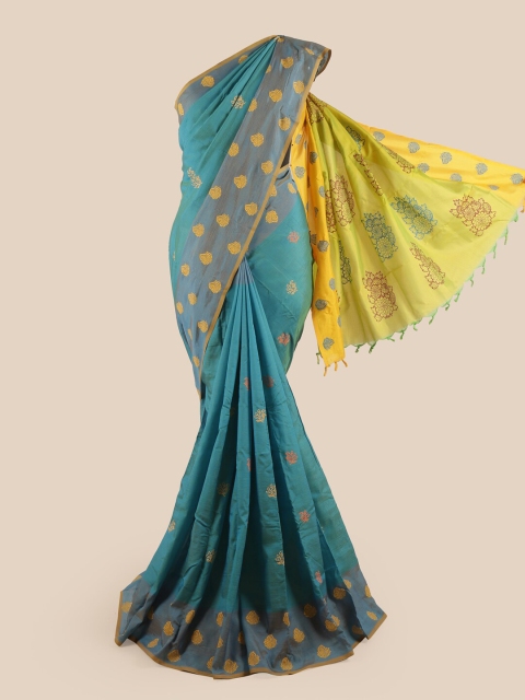 

Pothys Blue & Yellow Pure Cotton Saree