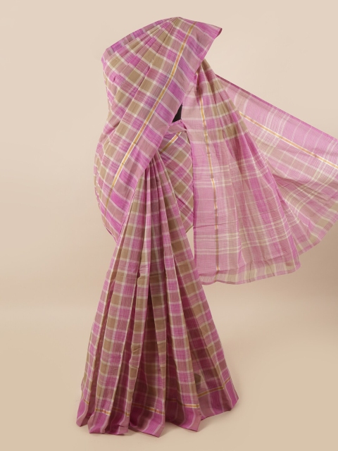 

Pothys Pink Checked Pure Cotton Saree