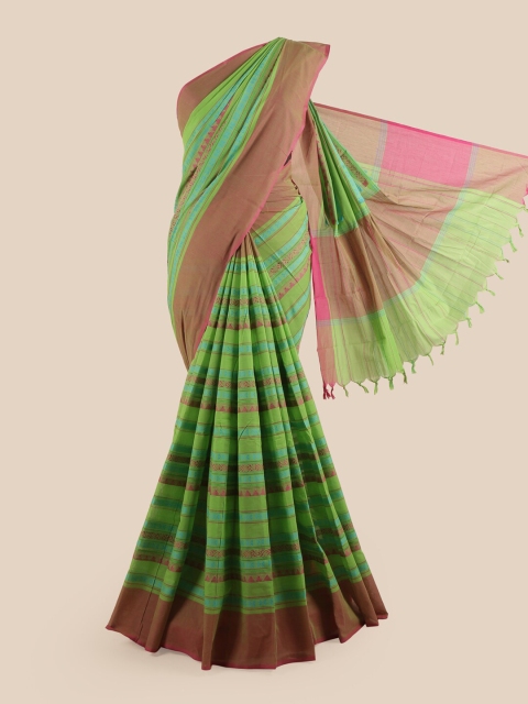 

Pothys Green & Pink Ethnic Motifs Pure Cotton Saree