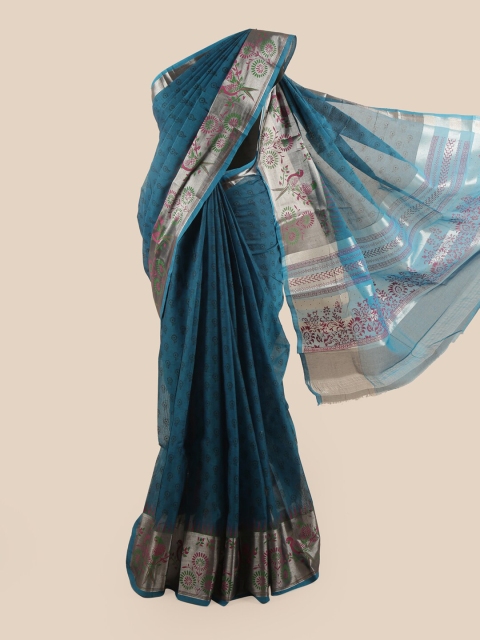 

Pothys Blue Woven Design Pure Cotton Saree