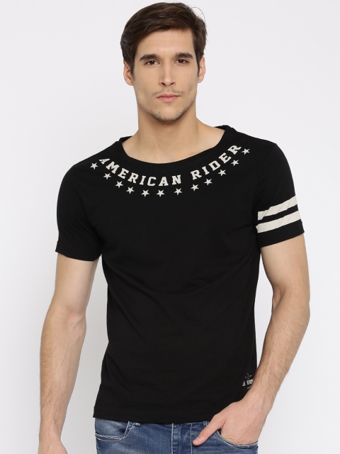 

Moda Rapido Men Black Printed Round Neck T-Shirt