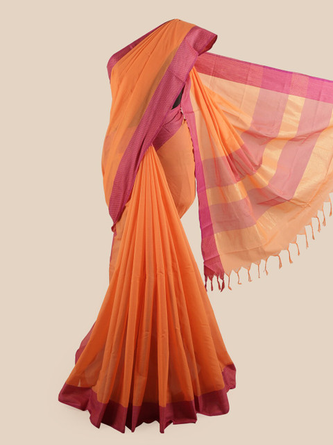 

Pothys Orange Pure Cotton Saree