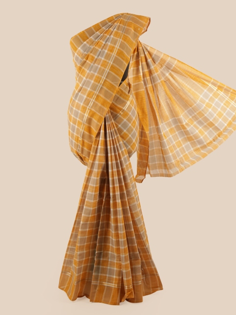 

Pothys Multicoloured Checked Zari Pure Cotton Saree, Multi