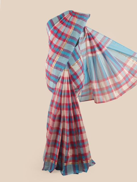 

Pothys Multicoloured Checked Pure Cotton Saree, Multi