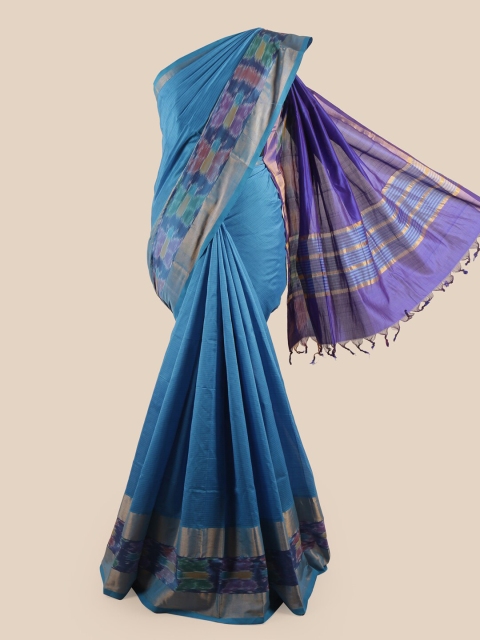 

Pothys Blue & Gold Abstract Woven Design Zari Saree