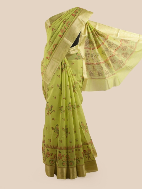

Pothys Green Floral Pure Cotton Saree