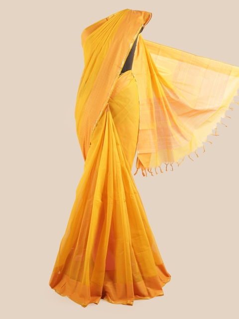 

Pothys Yellow & Gold-Coloured Zari Pure Cotton Saree