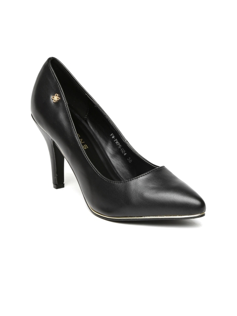 

Addons Women Black Solid Pumps