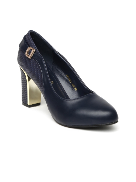 

Addons Women Navy Solid Pumps, Navy blue