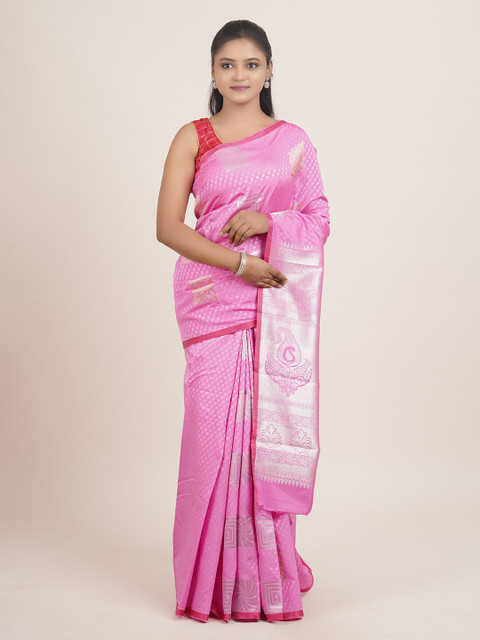 

Pothys Pink Woven Design Art Silk Saree