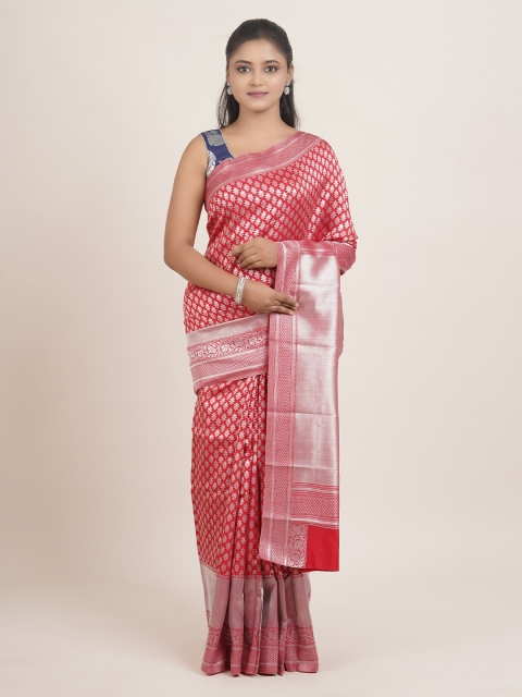 

Pothys Red & Grey Ethnic Motifs Zari Art Silk Saree