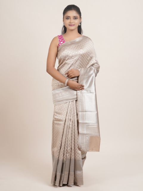 

Pothys Cream-Coloured & Beige Ethnic Motifs Zari Art Silk Saree