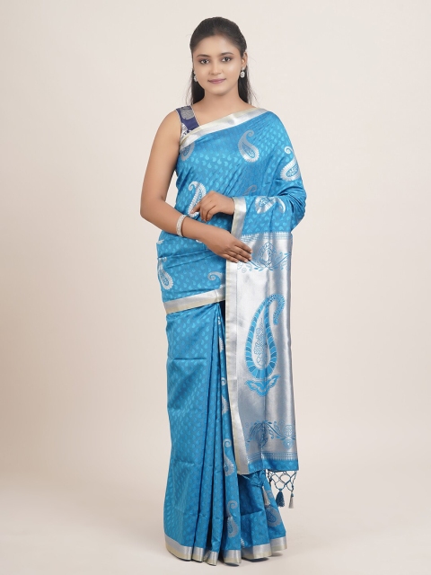 

Pothys Blue & Grey Ethnic Motifs Zari Art Silk Saree