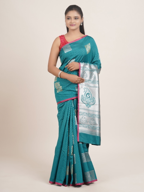 

Pothys Green & Grey Ethnic Motifs Zari Art Silk Saree