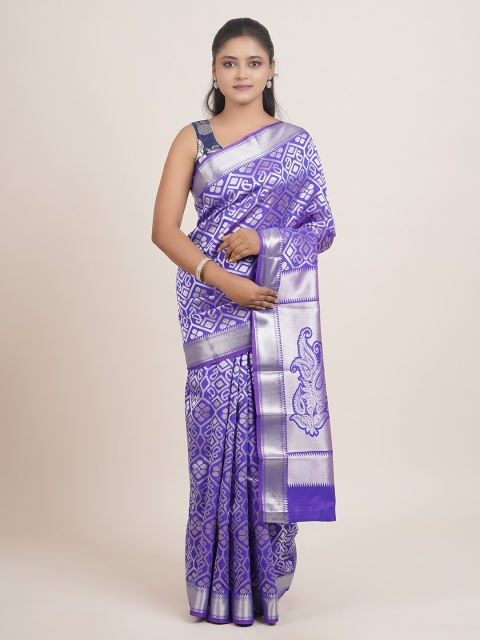 

Pothys Blue & Grey Ethnic Motifs Zari Art Silk Saree