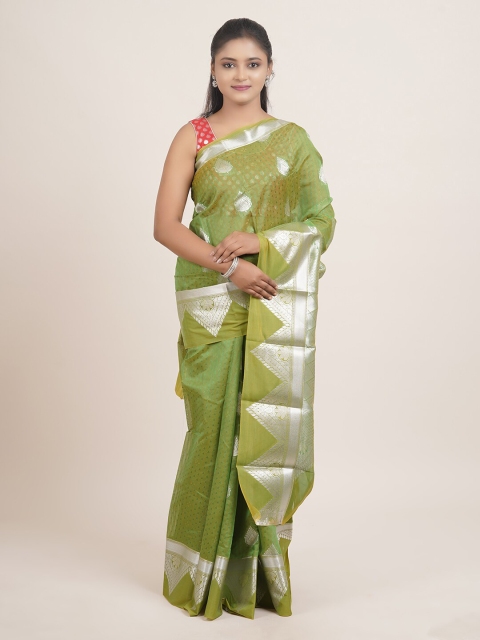 

Pothys Green & Grey Ethnic Motifs Zari Art Silk Saree