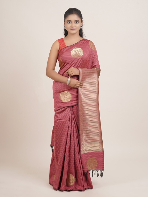 

Pothys Pink & Gold-Coloured Ethnic Motifs Zari Art Silk Saree