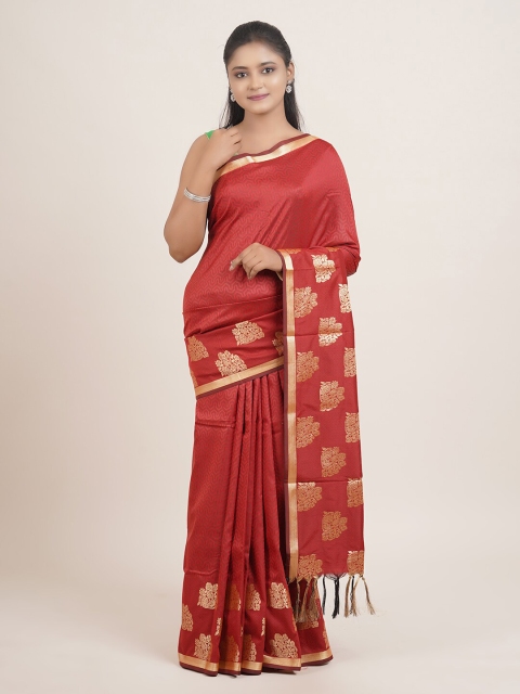 

Pothys Maroon & Gold-Coloured Zari Butter Silk Saree