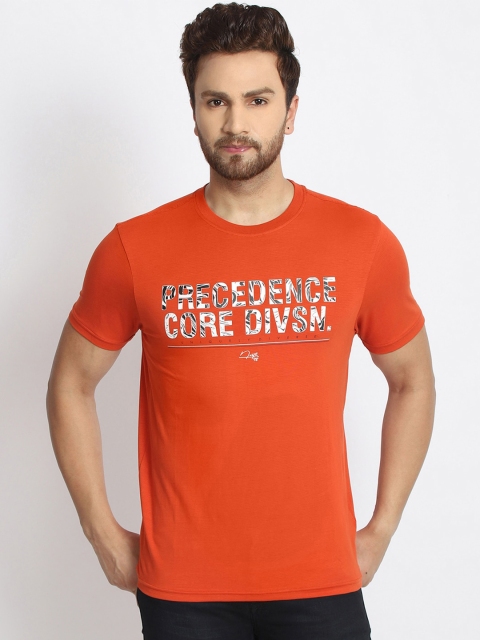 

98 Degree North Men Rust Typography Printed T-shirt