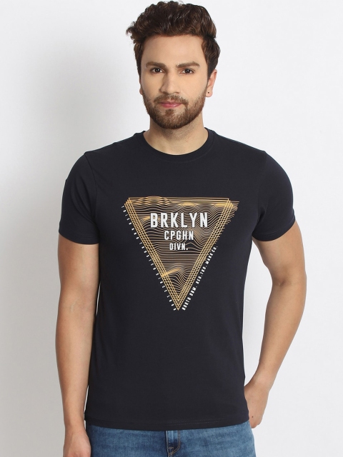 

98 Degree North Men Navy Blue Printed T-shirt