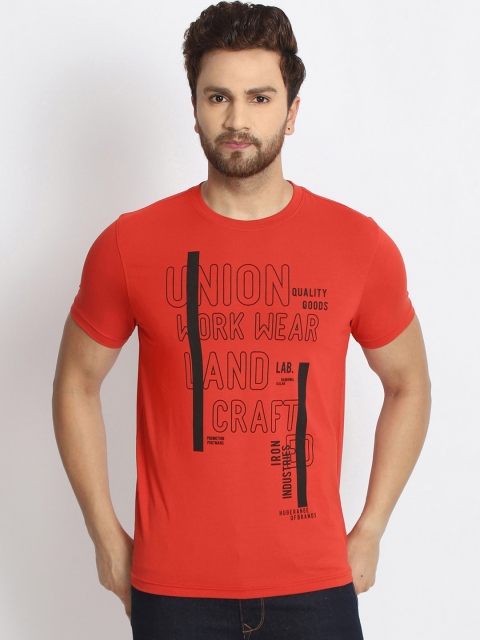 

98 Degree North Men Red Typography Printed T-shirt
