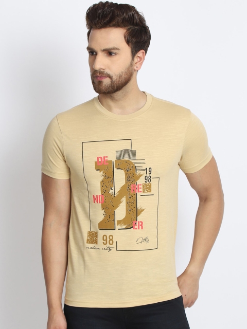 

98 Degree North Men Beige Printed T-shirt