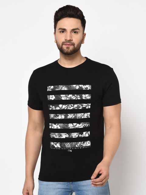 

98 Degree North Men Black Typography Printed T-shirt